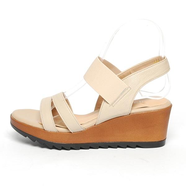 New 1546 6.0cm Cowhide Women Wedge Sandals Summer