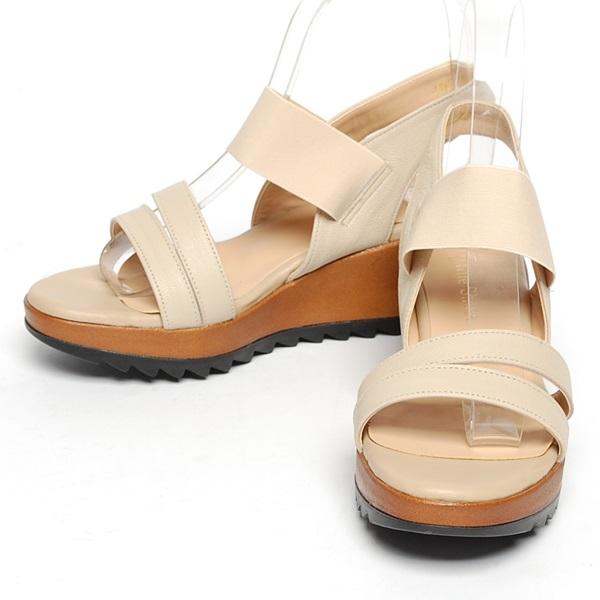 New 1546 6.0cm Cowhide Women Wedge Sandals Summer