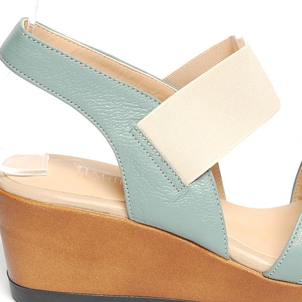 New 1546 6.0cm Cowhide Women Wedge Sandals Summer