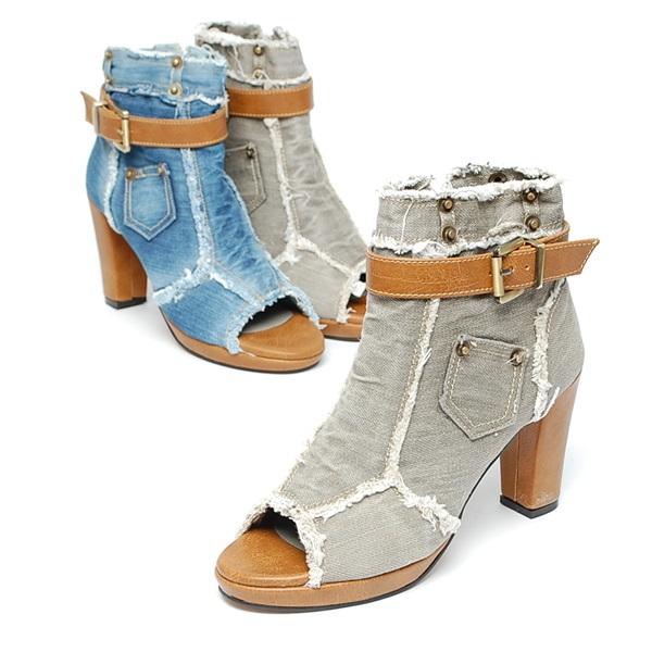 3013 1 Belt Sheepskin Boots 9.0cm Booties Shoes Wo