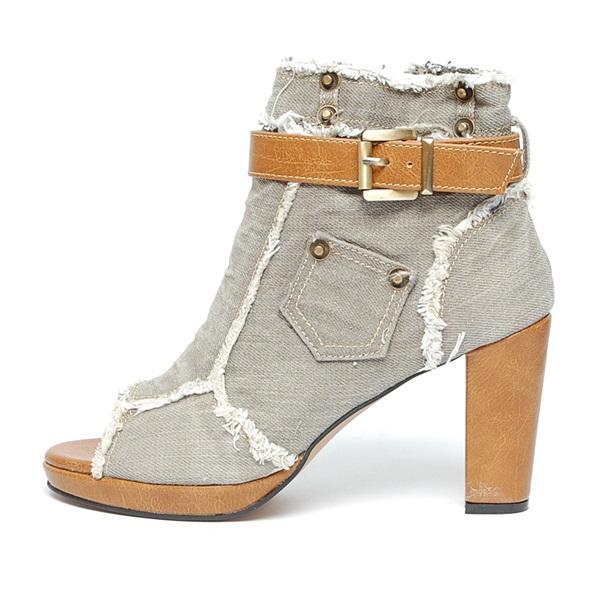 3013 1 Belt Sheepskin Boots 9.0cm Booties Shoes Wo