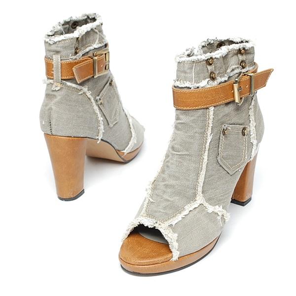 3013 1 Belt Sheepskin Boots 9.0cm Booties Shoes Wo