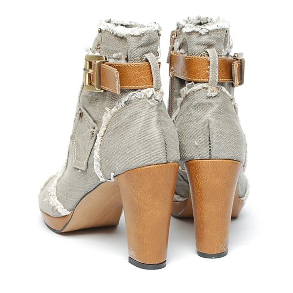 3013 1 Belt Sheepskin Boots 9.0cm Booties Shoes Wo