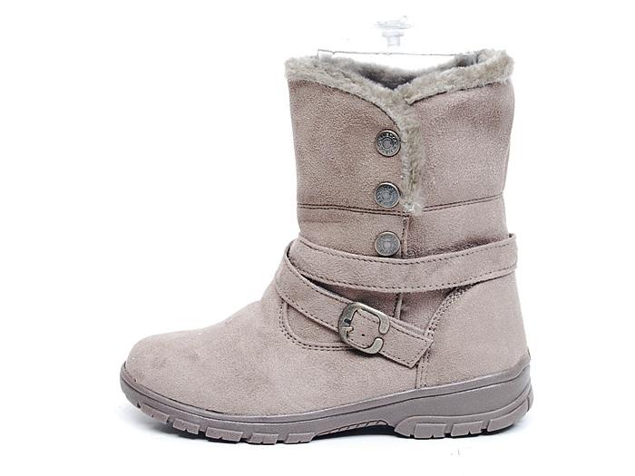 Aishuzu Sarubia Button HI Suede Angle Boots Thank 