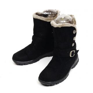 Aishuzu Sarubia Button HI Suede Angle Boots Thank 