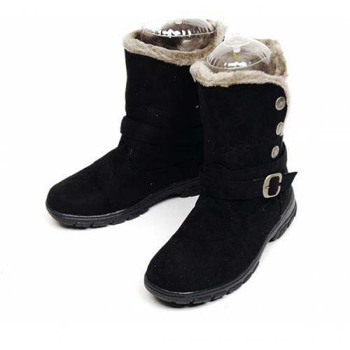 Aishuzu Sarubia Button HI Suede Angle Boots Thank 