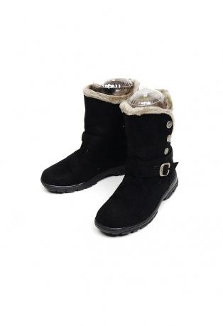 Aishuzu Sarubia Button HI Suede Angle Boots Thank 