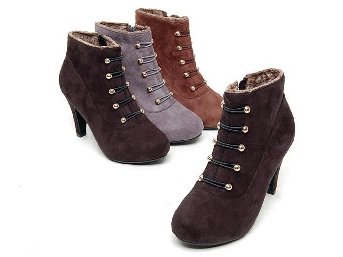 Banana 2012-1 8.5 cm Artificial Suede Angle Boots 