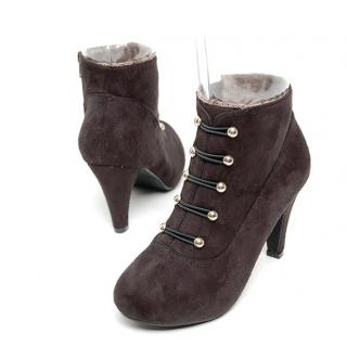 Banana 2012-1 8.5 cm Artificial Suede Angle Boots 