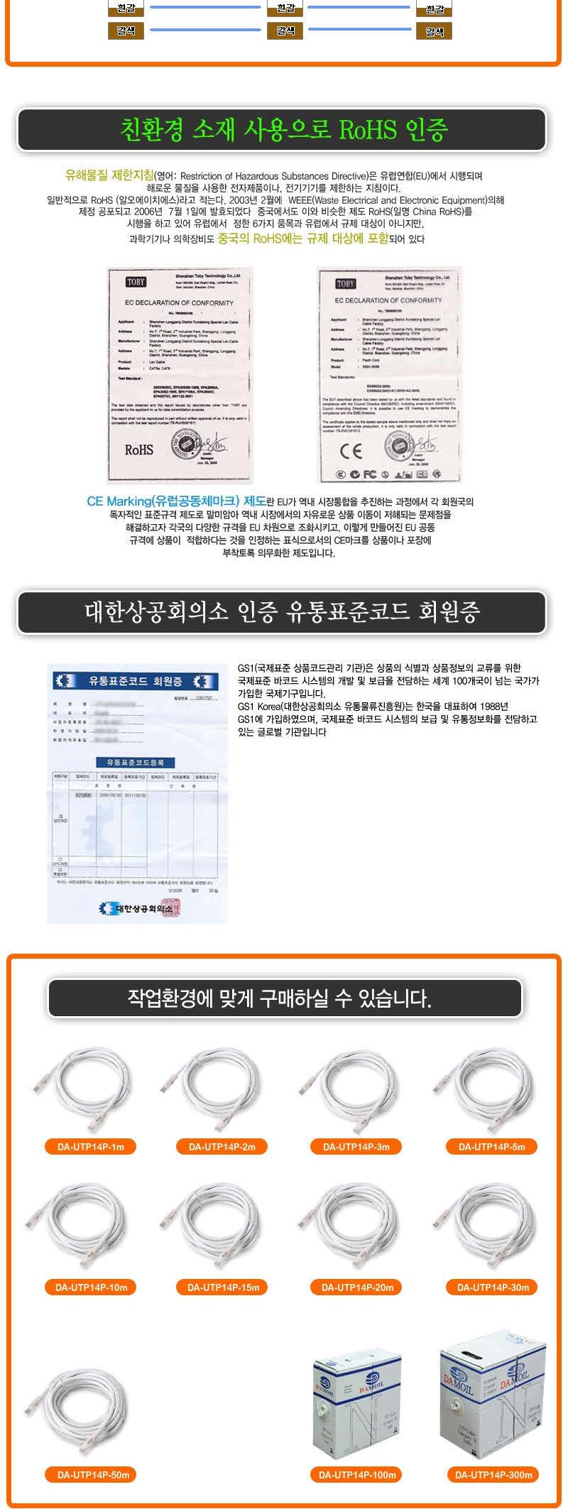 무료배송 DA-UTP14P 300m Category5e -GRAY UTPBOX