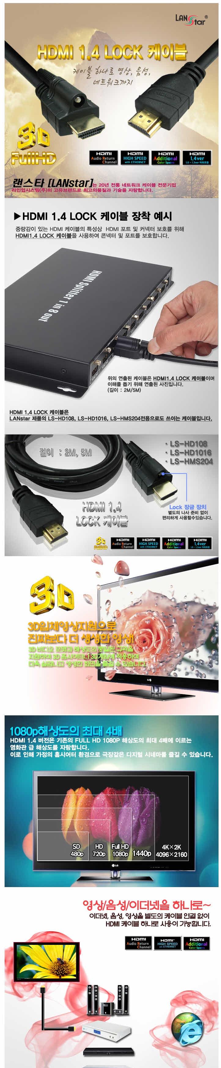 HDMI LOCK 1.4 Cable 2M Screwdriver hdmi Computer P