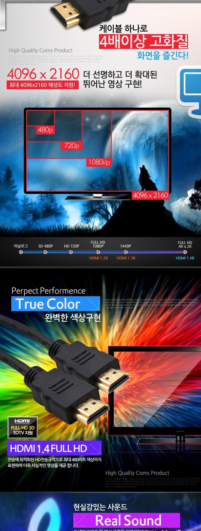 Coms V1.4 MM HDMI Cable 3M WH0433 Interface Video