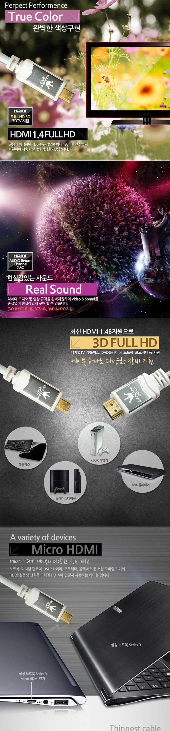 Coms high-end HDMI to Micro slim cable video equip