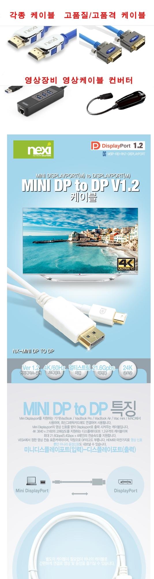 Mini DP TO DisplayPort cable 2 meter BLC0576 video
