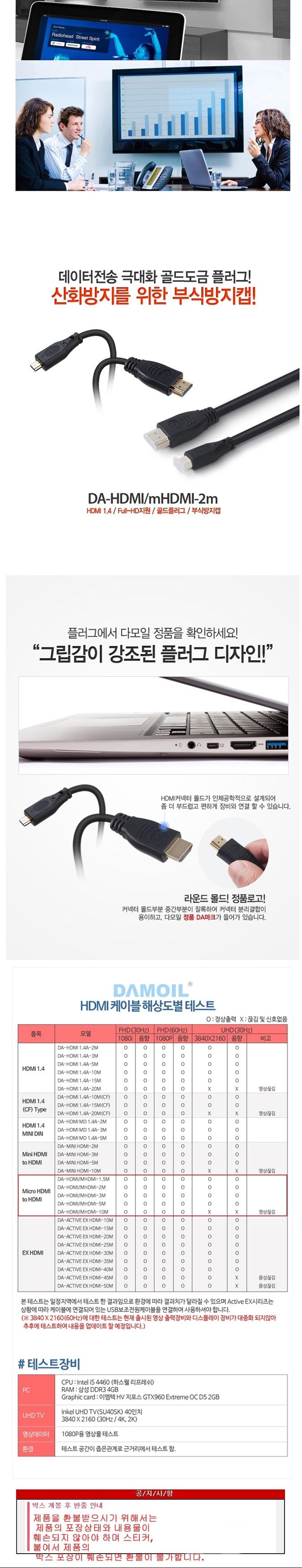 DA-L GOLD to MicroHDMI cable 2M WH3384 extension h
