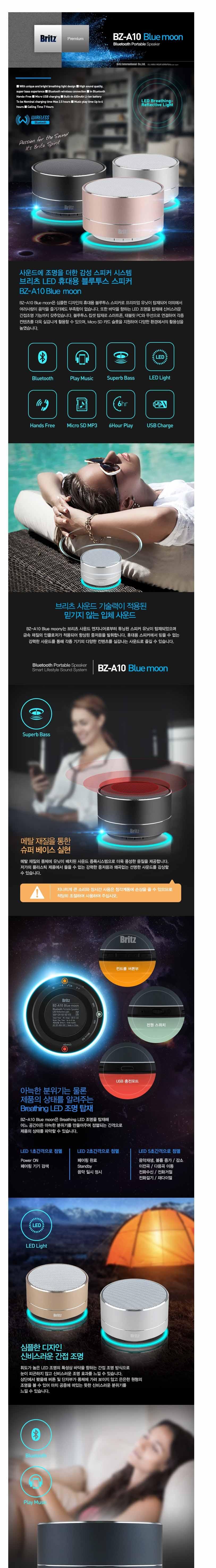 Buritz BZ-A10 Blue Moon Portable Tooth Speaker Gol