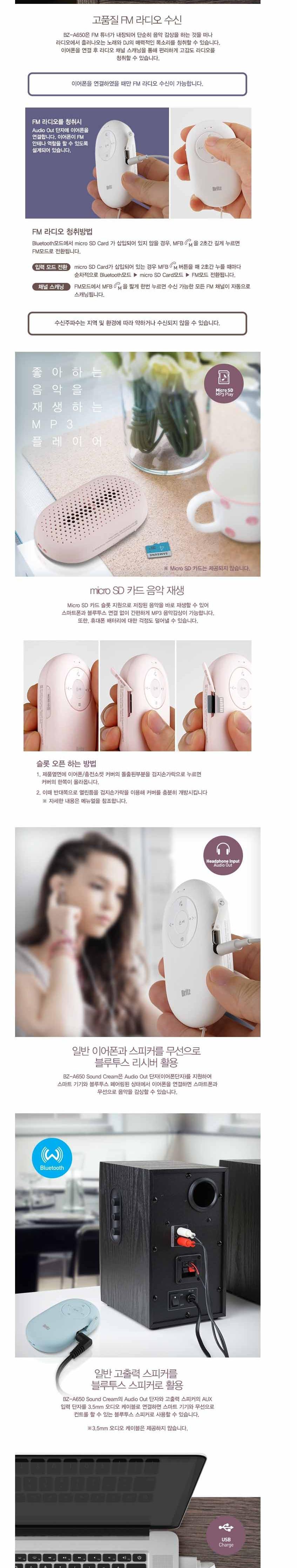 Burritos BZ-A650 Sound Cream Portable Bluetooth Sp