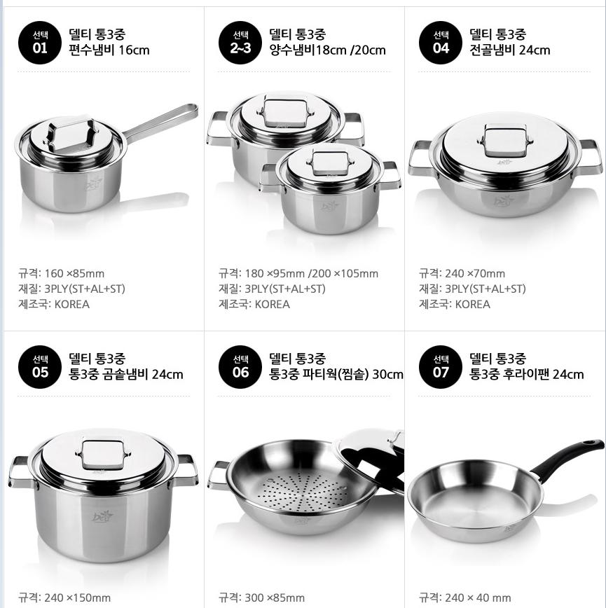 NEW FRYING PAN Three stainless steel frying pan 24