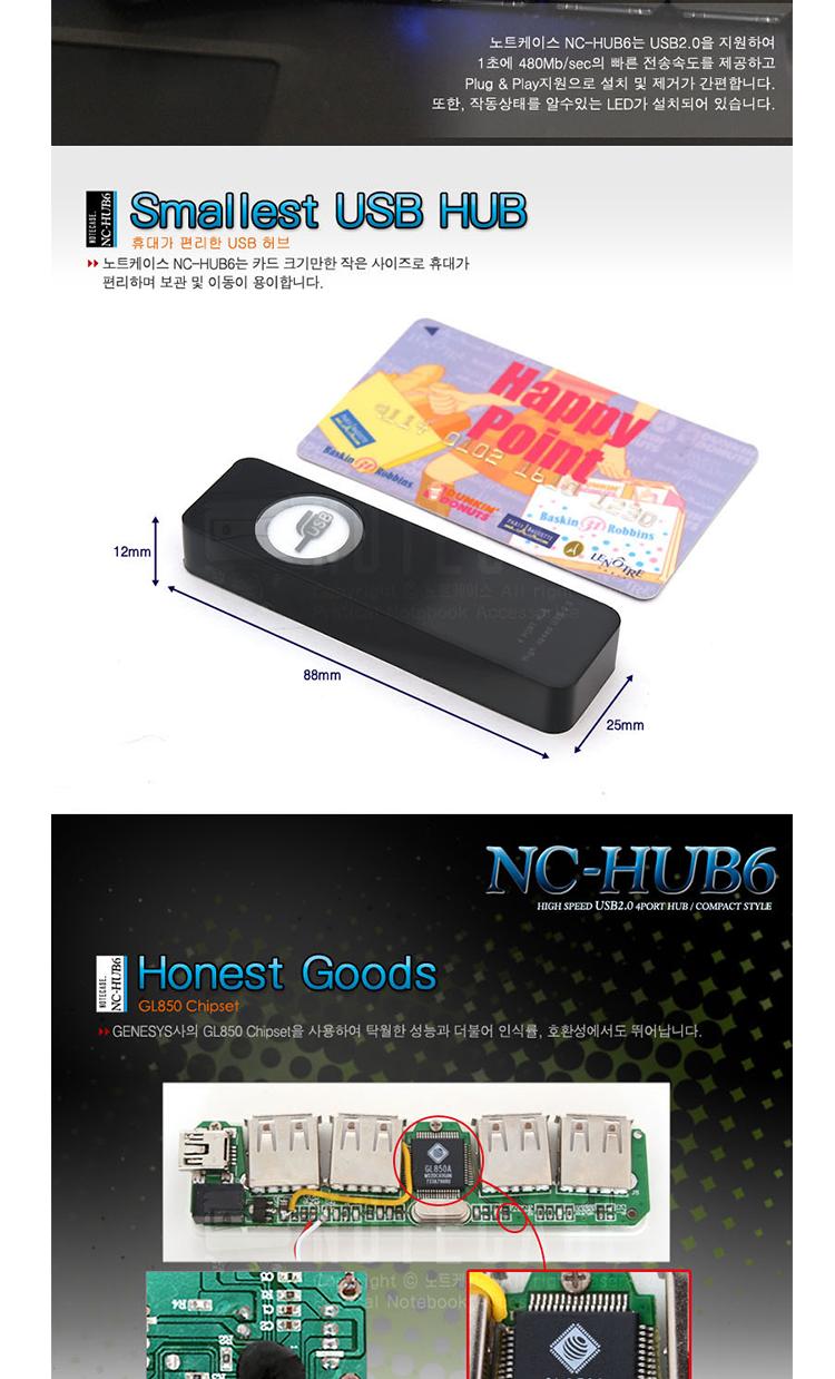 Note case usb Hub NC-HUB6 Thank you Port 4 adapter