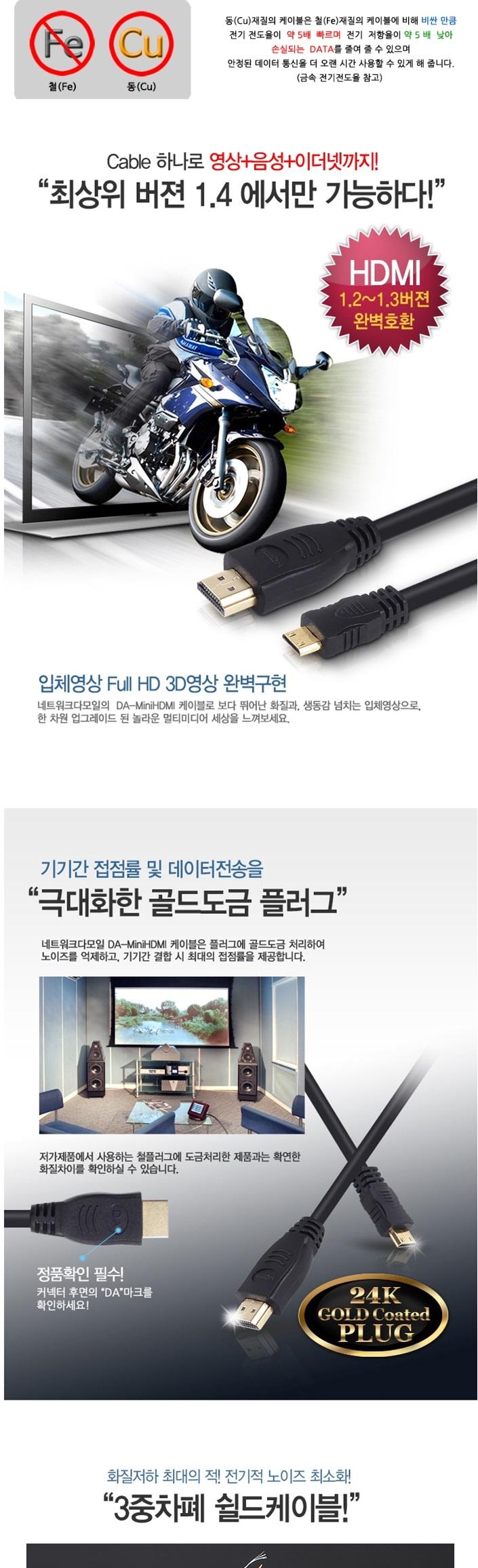 GOLD MiniHDMI TO Convert HDMI cable -2M BLC6650 hd