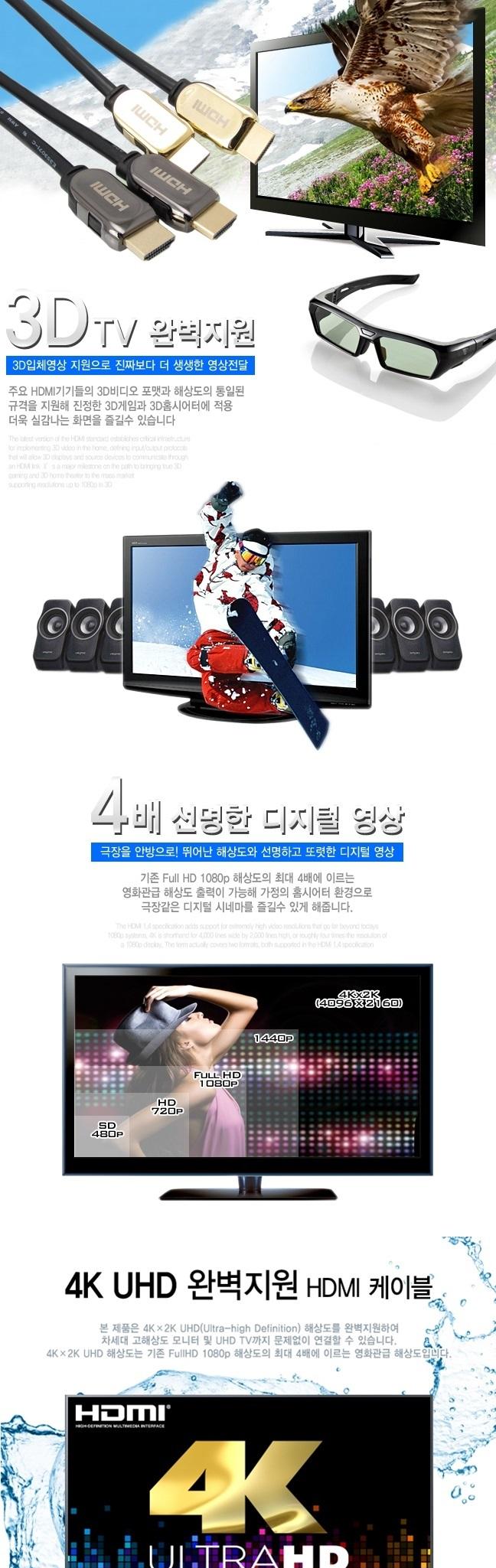 Free Shipping V1.4 Gold Metal HDMI Cable 5M BLC726