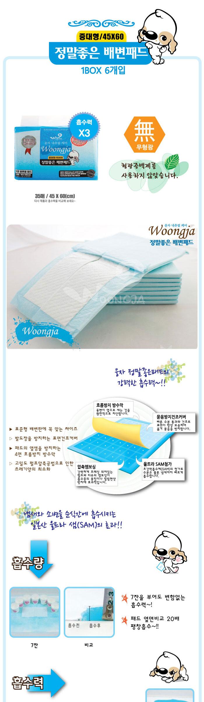 Bigger, stronger absorbent dog pad 35 pieces 45x60