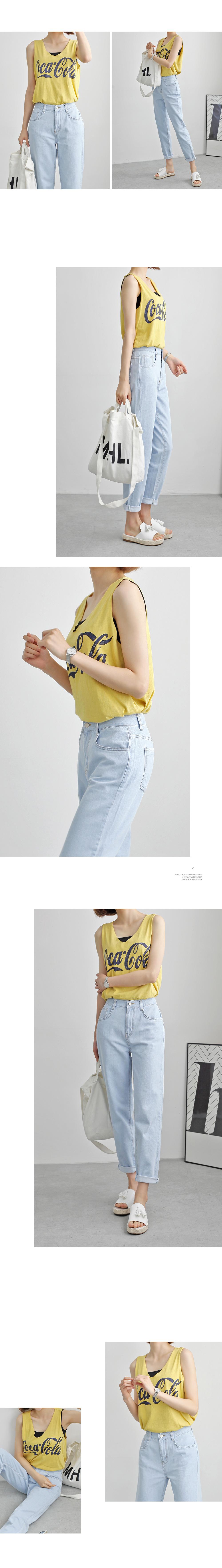 Coca-Cola Sleeveless T-shirt Women Cotton Round Te