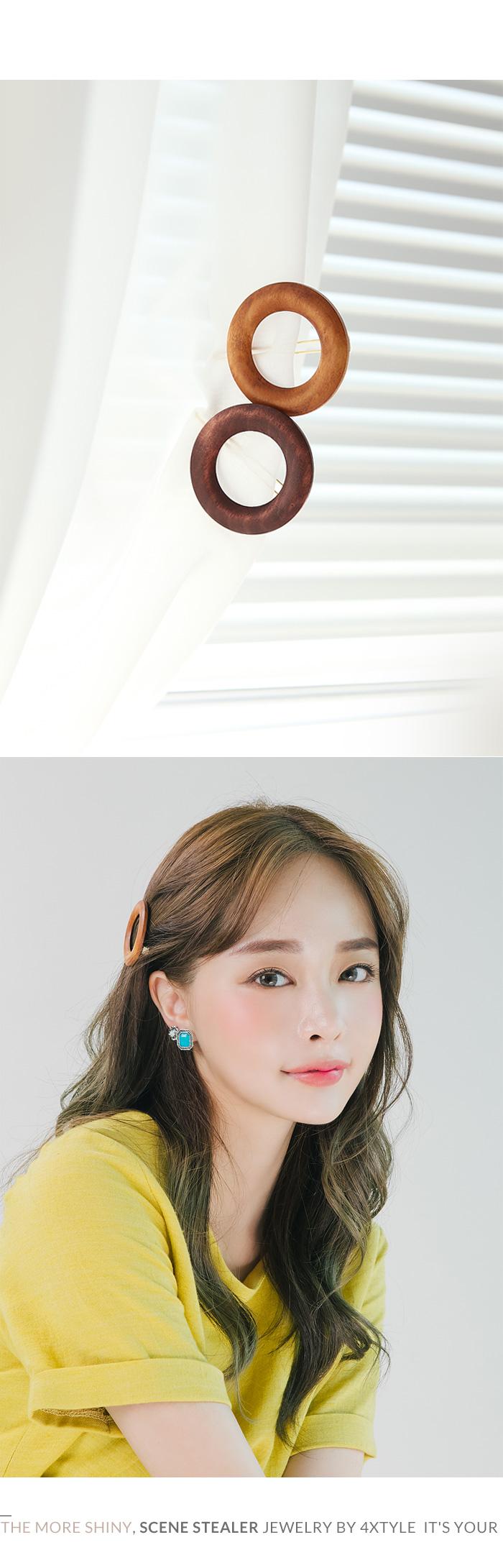 Hair Accessories Wood Donut Hairpin