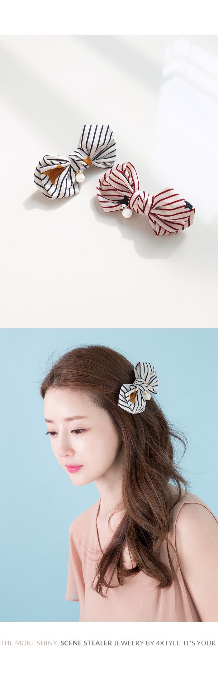 Hair Accessories Striped Ribbon Hairpin