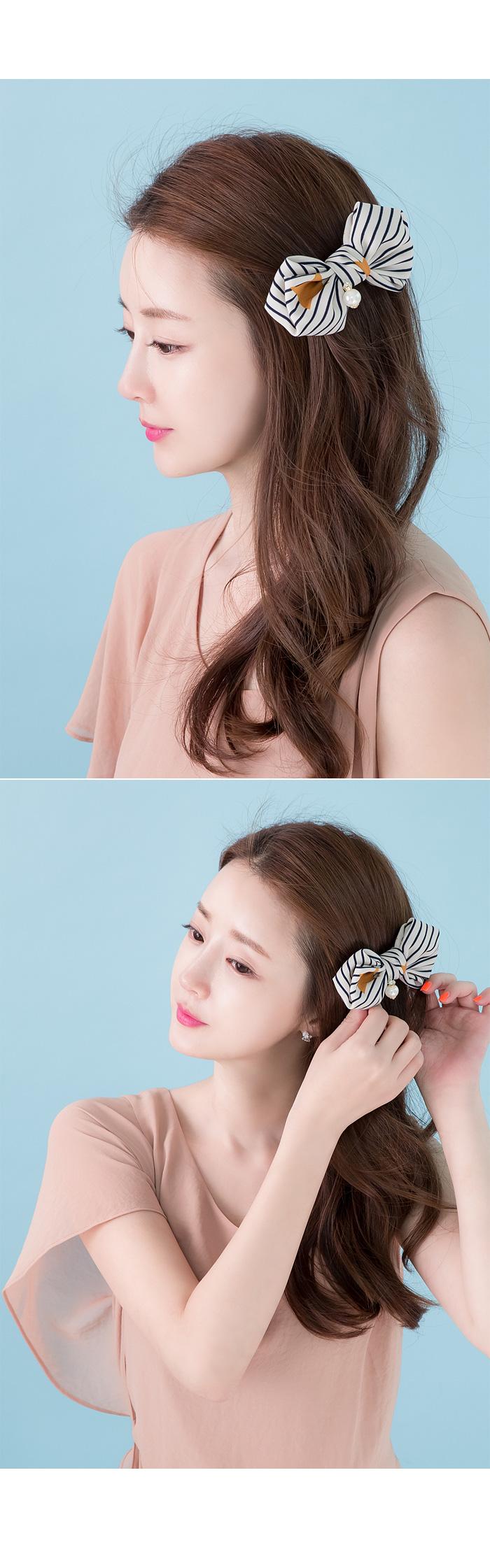 Hair Accessories Striped Ribbon Hairpin