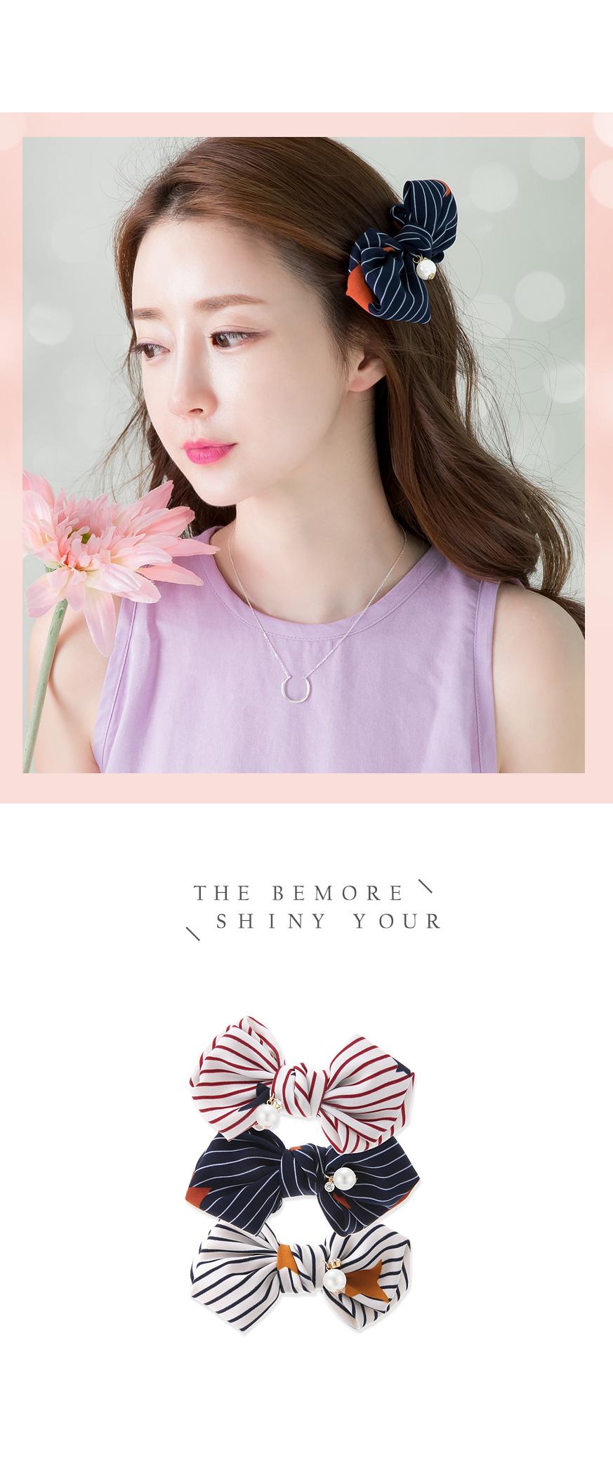 Hair Accessories Striped Ribbon Hairpin