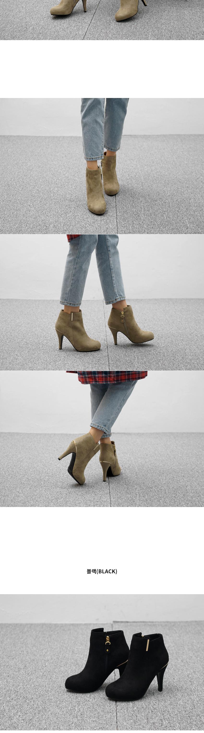 SB-Z050 Suede Zipper Ankle Boot Women's Angle