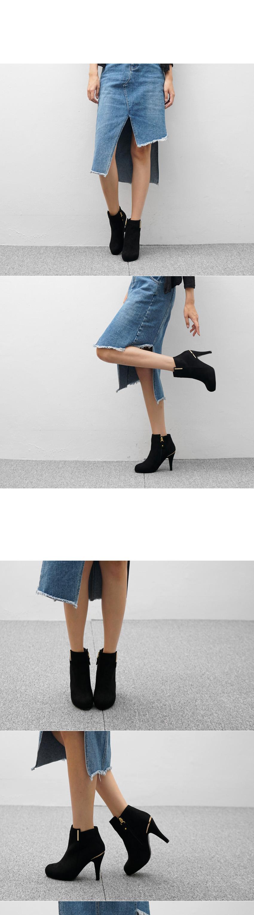 SB-Z050 Suede Zipper Ankle Boot Women's Angle